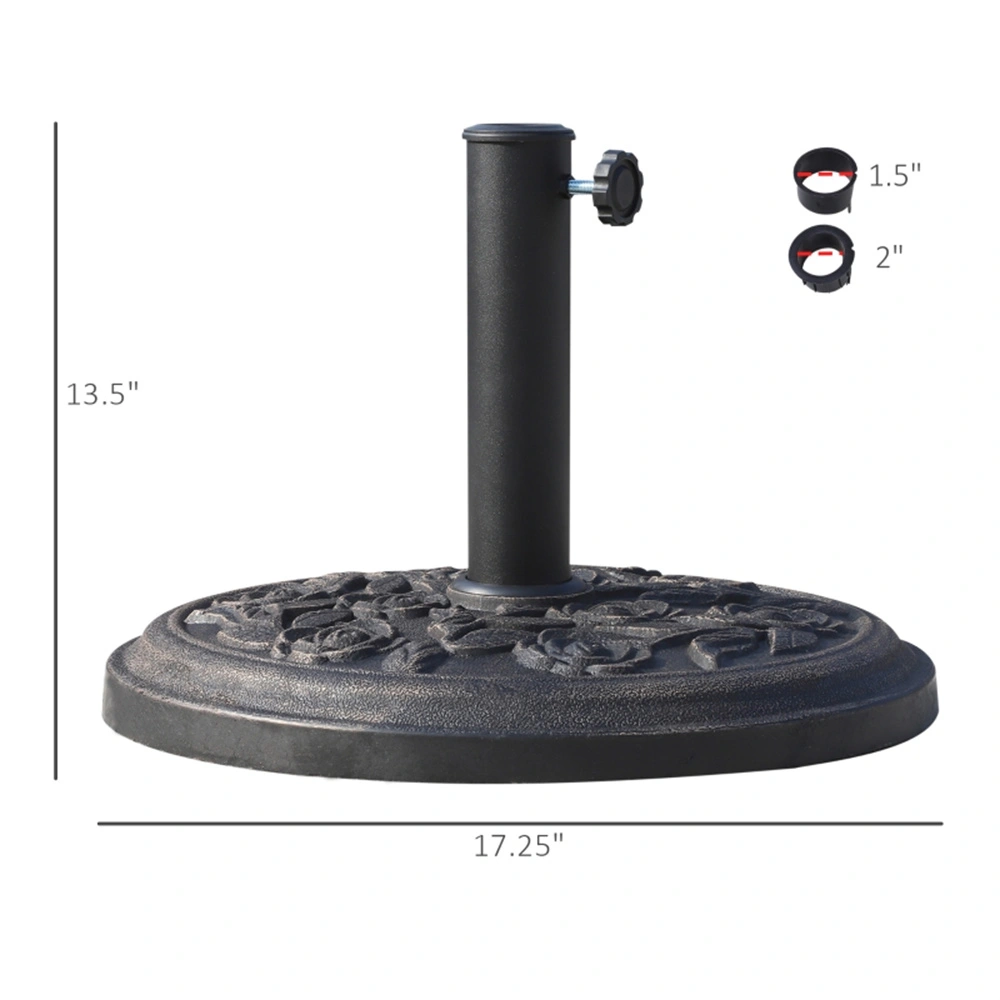Umbrella Base - Round Cast Iron Patio Umbrella Weight Base Holder view 2