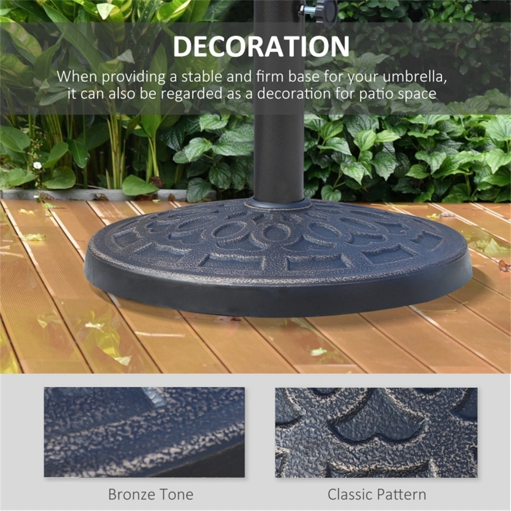 Umbrella Base - Round Cast Iron Patio Umbrella Weight Base Holder view 3