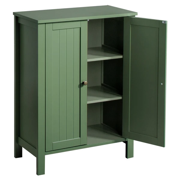 Forest Green MDF Painted with Vertical Stripes, 60*30*80cm, Double Door Bathroom Vanity view 5