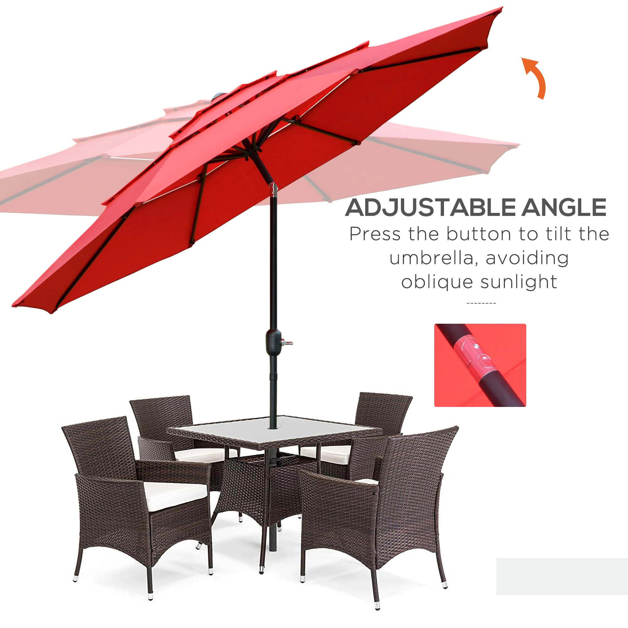 Beach Outdoor Sun Umbrella view 2