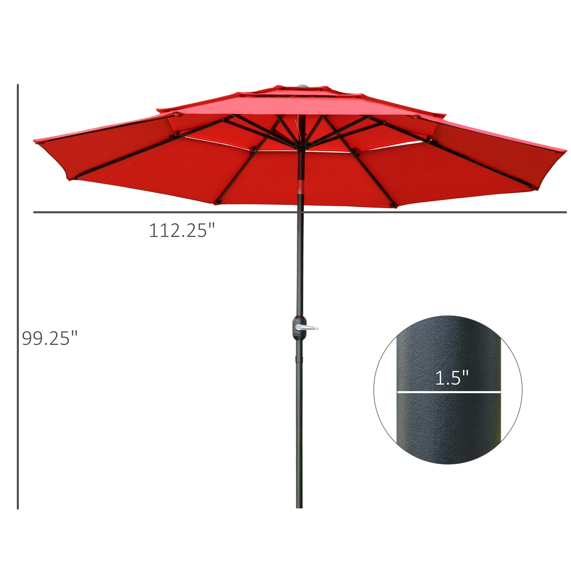 Beach Outdoor Sun Umbrella view 3
