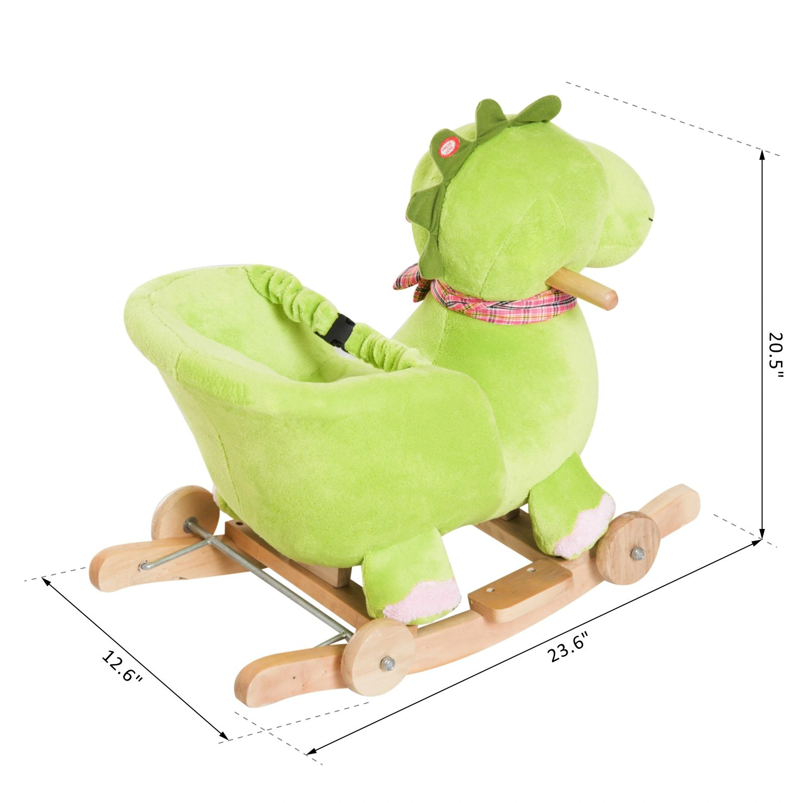 Kids Rocking Horse Toy, Wooden Ride-On Rocker for Toddlers Ages 1-5, Animal Design, Soft Grip Handles, Max 80 lbs Capacity, Brown view 2