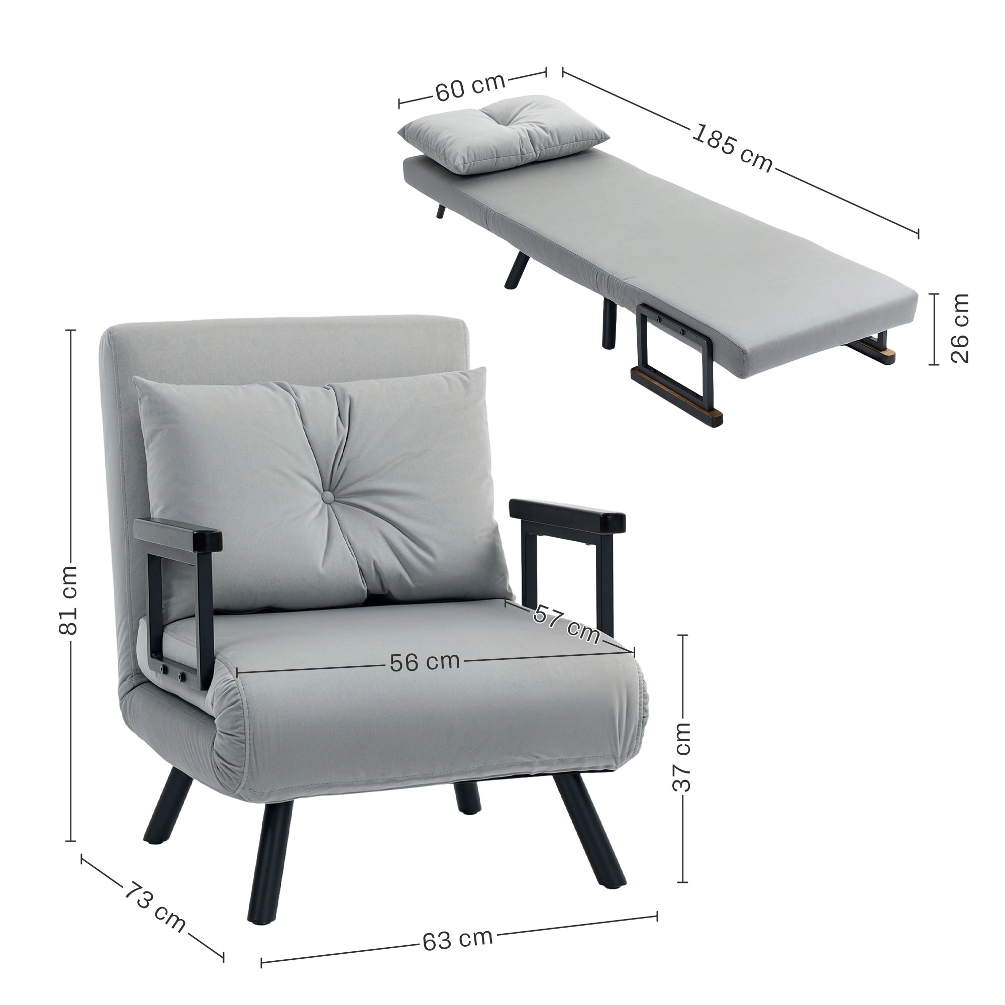 Sofa Chair - Modern Fabric Loveseat 2-Seater Couch with Padded Arms for Living Room Bedroom Apartment view 5