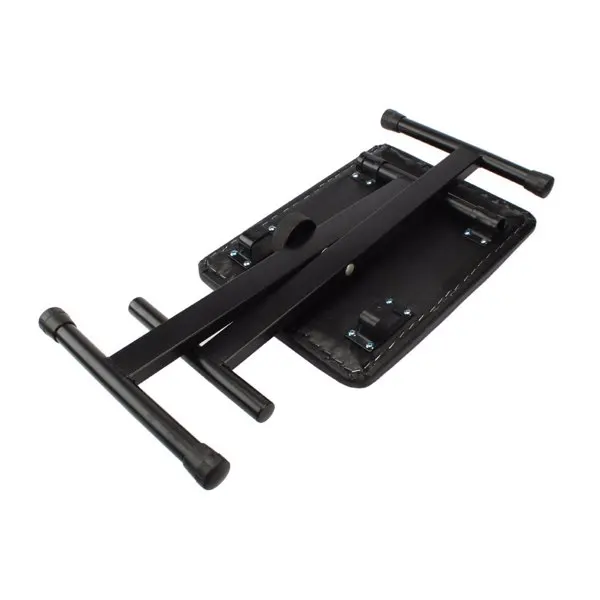 Dual-tube X-Shape Keyboard Stand + Adjustable Folding Piano Bench Stool Seat Black view 4