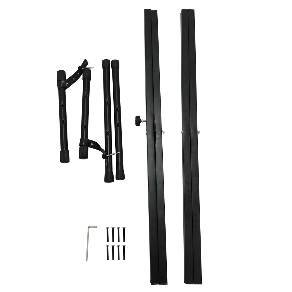 Dual-tube X-Shape Keyboard Stand + Adjustable Folding Piano Bench Stool Seat Black view 5