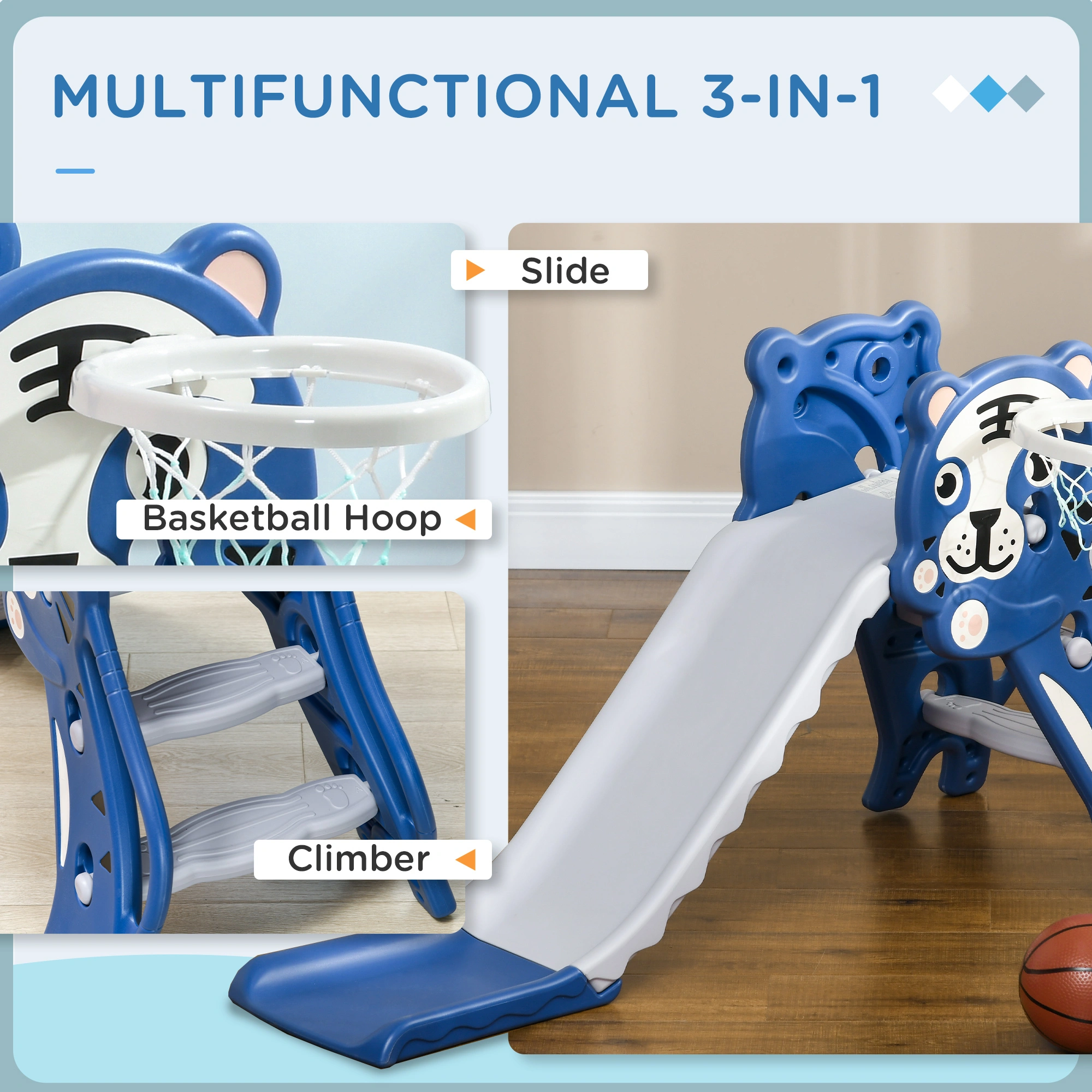 Kids Slide Outdoor Indoor - Safe Play Slide for Toddlers and Children - Durable Design view 3