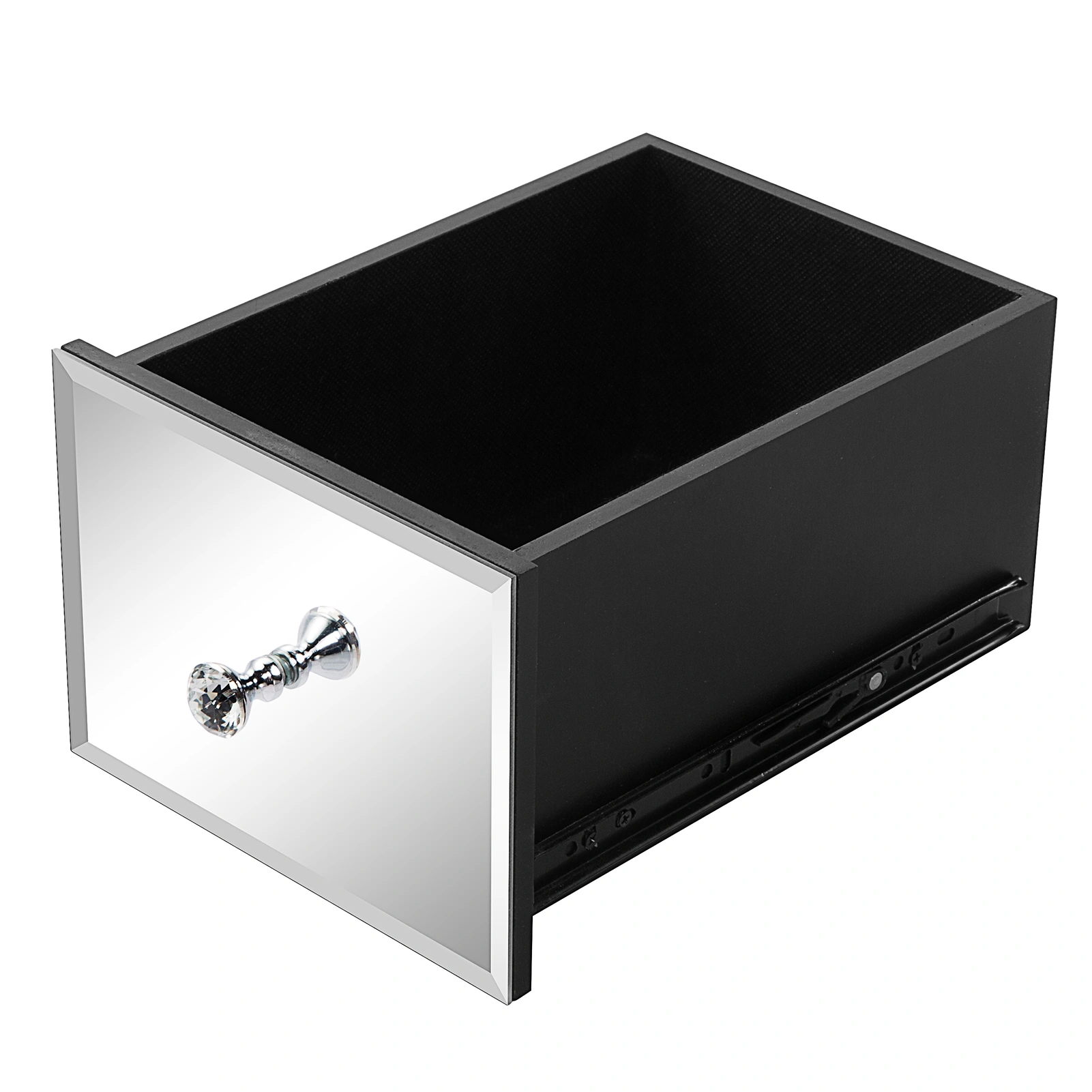 Mirrored Glass Bedside Table with Three Drawers Size S view 32