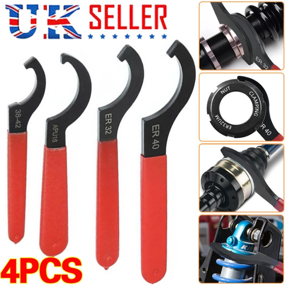 4PCS Coilover Wrench Set, C-Shape Hook Wrenches for Shock Absorber Spanner Adjustment Tools view 2