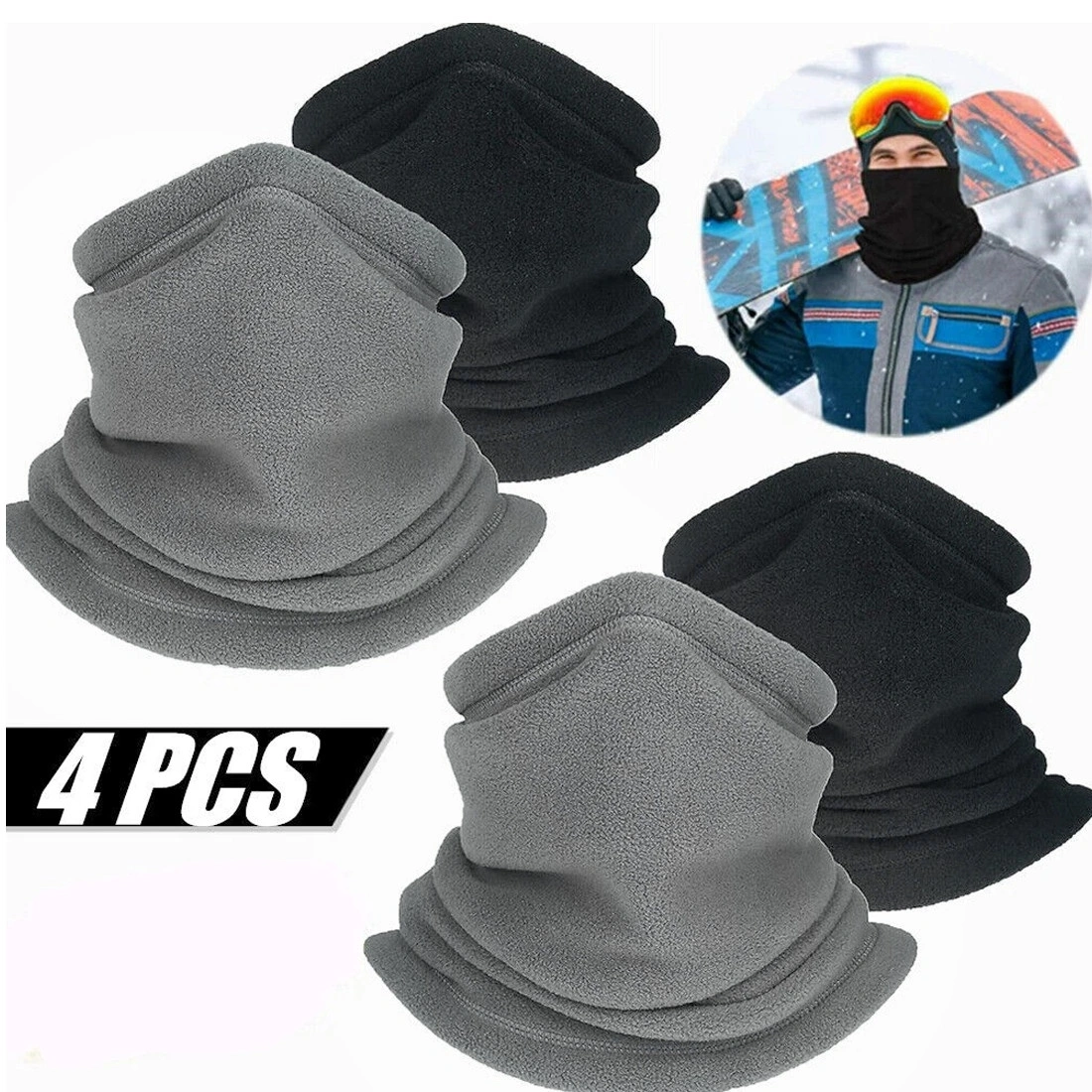 4pcs Tube Scarf Motorcycle Bicycle Ski Bandana Wrap Neck Warmer Unisex Men Women