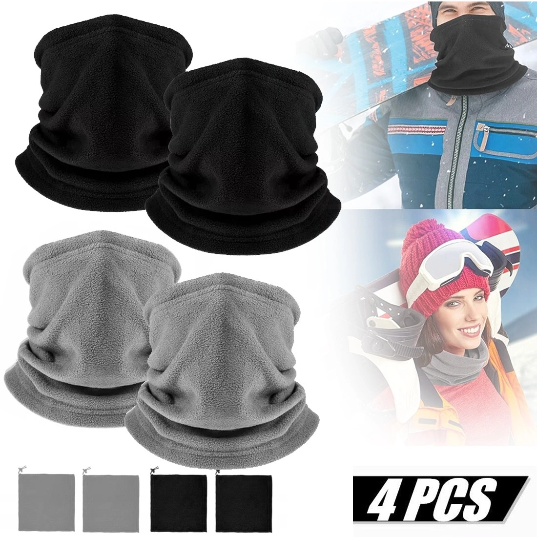 4pcs Tube Scarf Motorcycle Bicycle Ski Bandana Wrap Neck Warmer Unisex Men Women view 5
