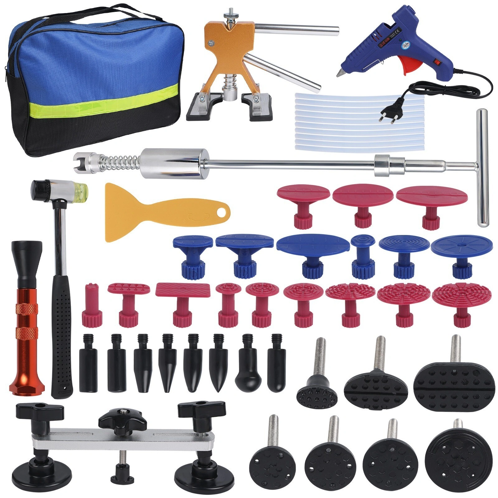 PDR Tools Car Paintless Dent Repair Kit - Dent Puller Lifter Hail Tabs Glue Gun for Auto Exterior Scratch Removal