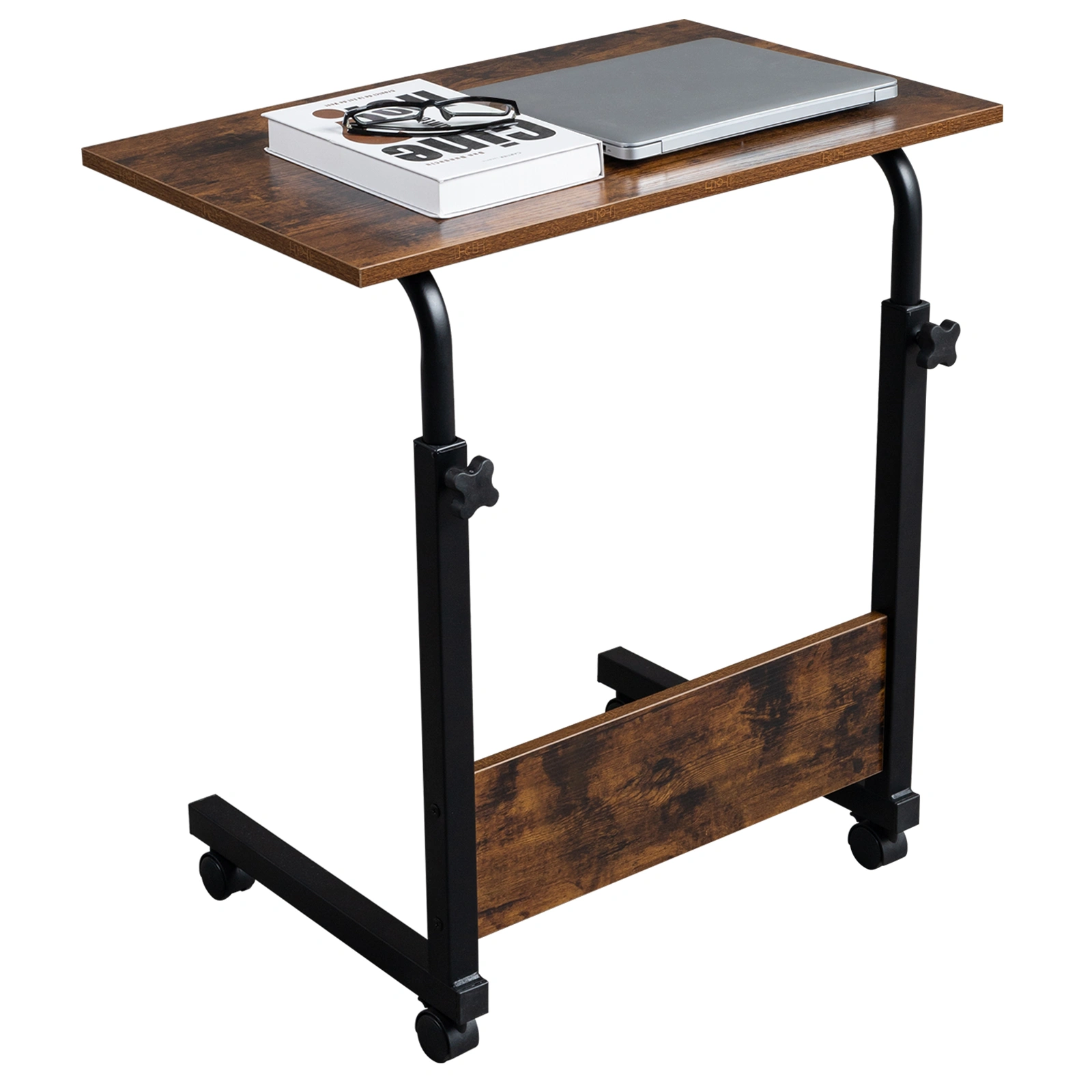 Rolling & Height adjustable P2 15MM Chipboard & Steel Side Table with Baffle view 8