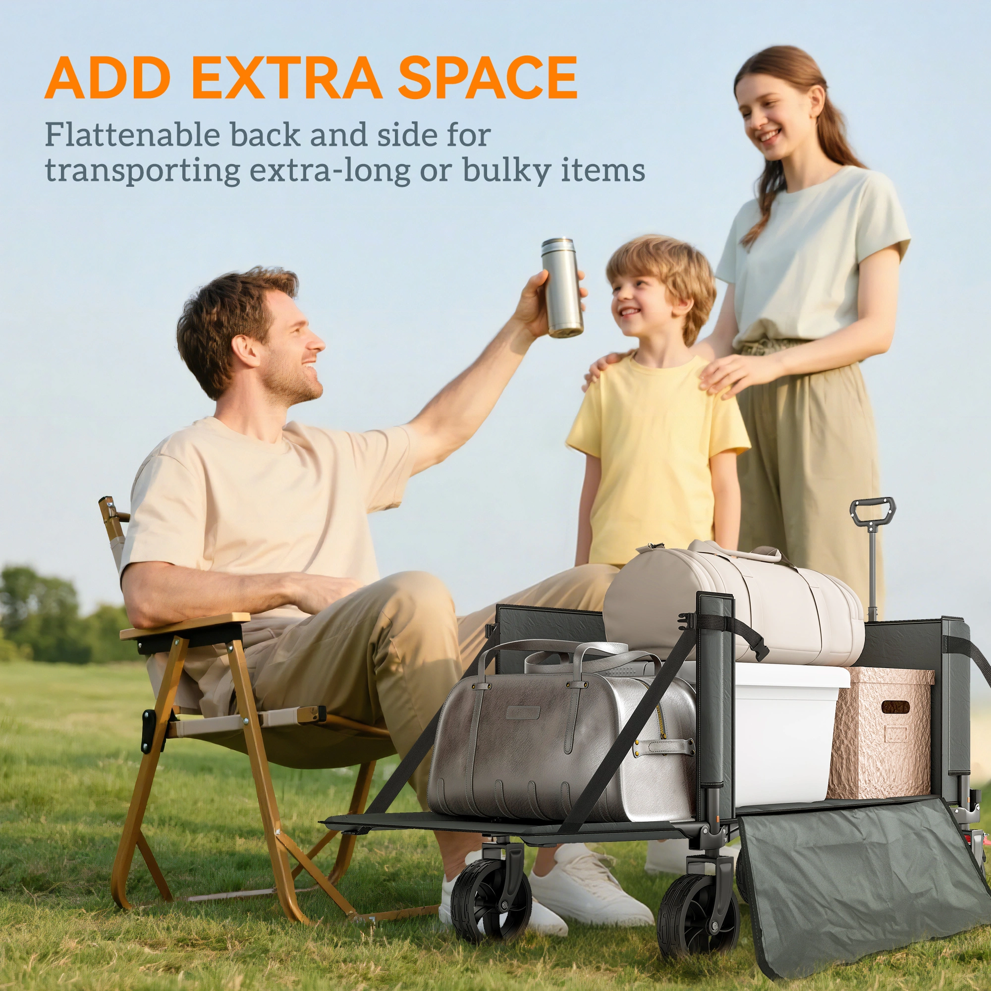 Heavy Duty Folding Hand Truck, 600LB Capacity, Collapsible Utility Cart, Padded Handle, Smooth Rollers view 5