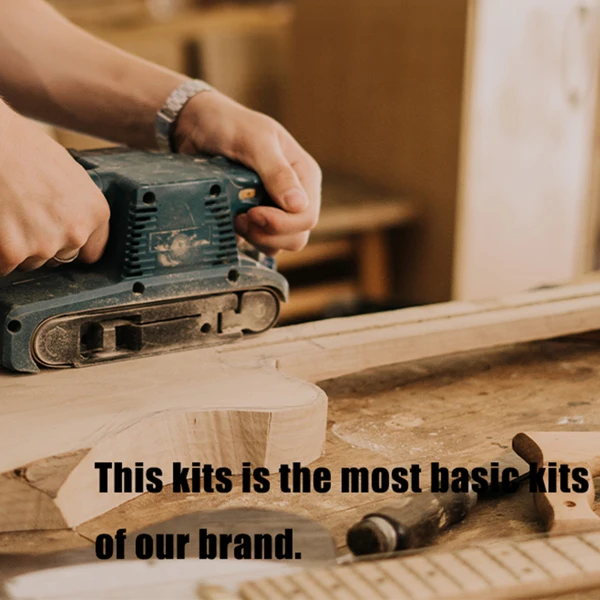 DIY 4 String Flame Shaped Style Electric Bass Guitar Kits with Mahogany Body, Maple Neck and Accessories view 2