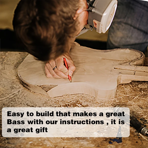 DIY 4 String Flame Shaped Style Electric Bass Guitar Kits with Mahogany Body, Maple Neck and Accessories view 4