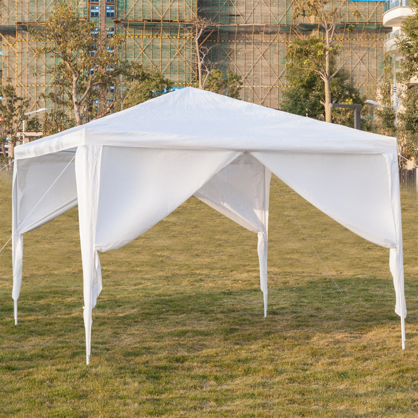 3 x 3m Four Sides Portable Home Use Waterproof Tent with Spiral Tubes White view 20