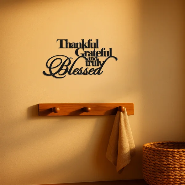 CIFbuy™ Elegant "Thankful Grateful Blessed" Metal Art - Inspirational Wall Decor for Home Office Bedroom Living Room, Sentimental Gift with Motiva(TikTok/temu self-pickup orders) view 5