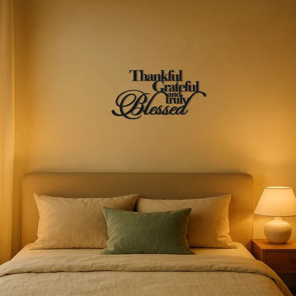 CIFbuy™ Elegant "Thankful Grateful Blessed" Metal Art - Inspirational Wall Decor for Home Office Bedroom Living Room, Sentimental Gift with Motiva(TikTok/temu self-pickup orders) view 6