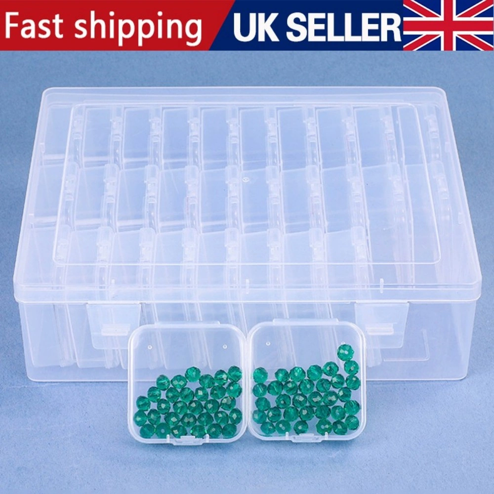 Bead Organizer Box with 30 Clear Plastic Compartments Storage Case for Crafts Jewelry Beading DIY view 2