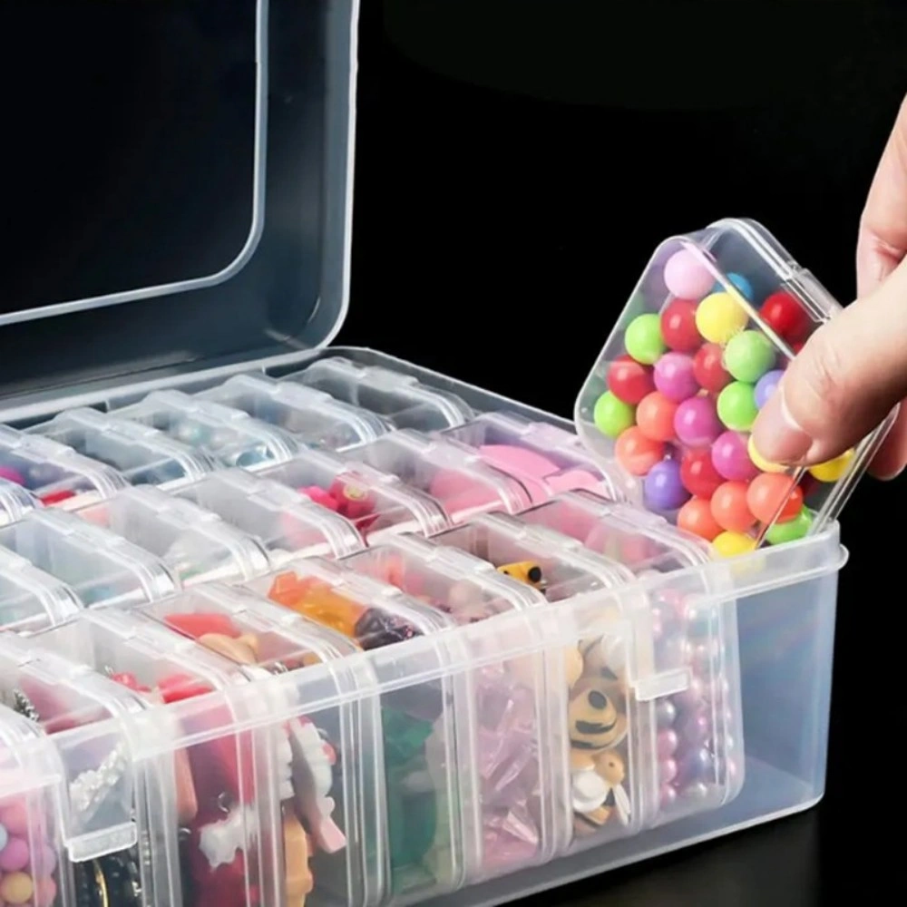 Bead Organizer Box with 30 Clear Plastic Compartments Storage Case for Crafts Jewelry Beading DIY view 5