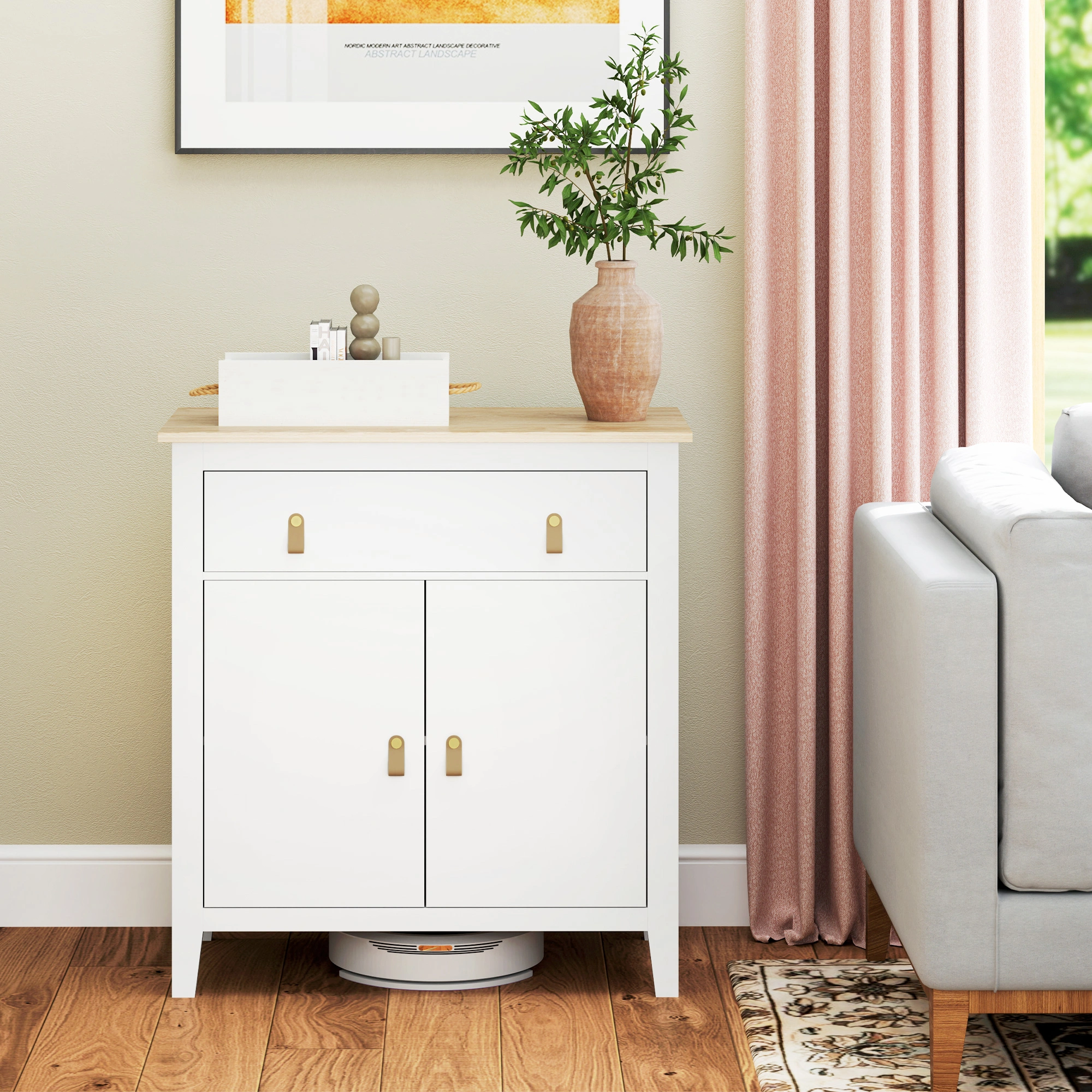 3-Drawer Shoe Cabinet, Entryway Shoe Storage Organizer, Narrow Shoe Rack Cabinet for Hallway Living Room