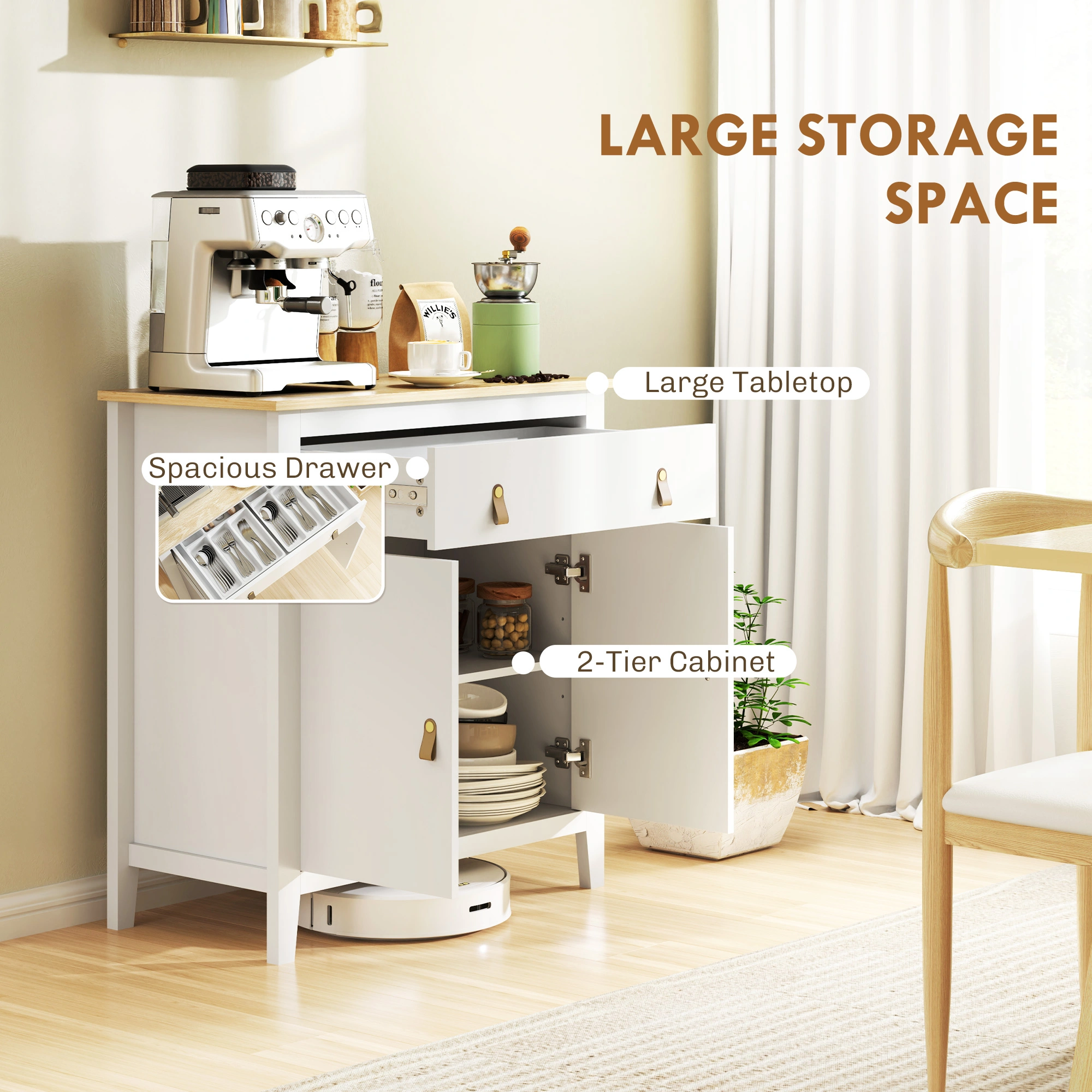 3-Drawer Shoe Cabinet, Entryway Shoe Storage Organizer, Narrow Shoe Rack Cabinet for Hallway Living Room view 5