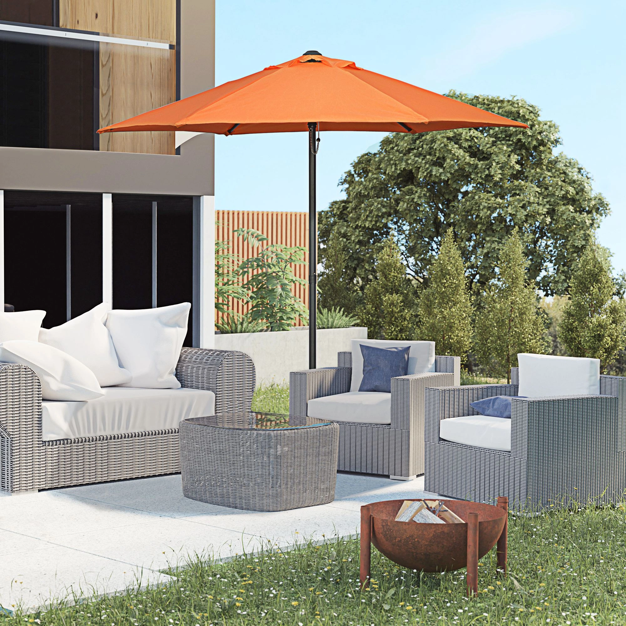 Patio Umbrella Outdoor - Heavy-Duty Market Umbrella with Tilt Feature, Weather-Resistant Fabric, Ideal for Backyard Relaxation
