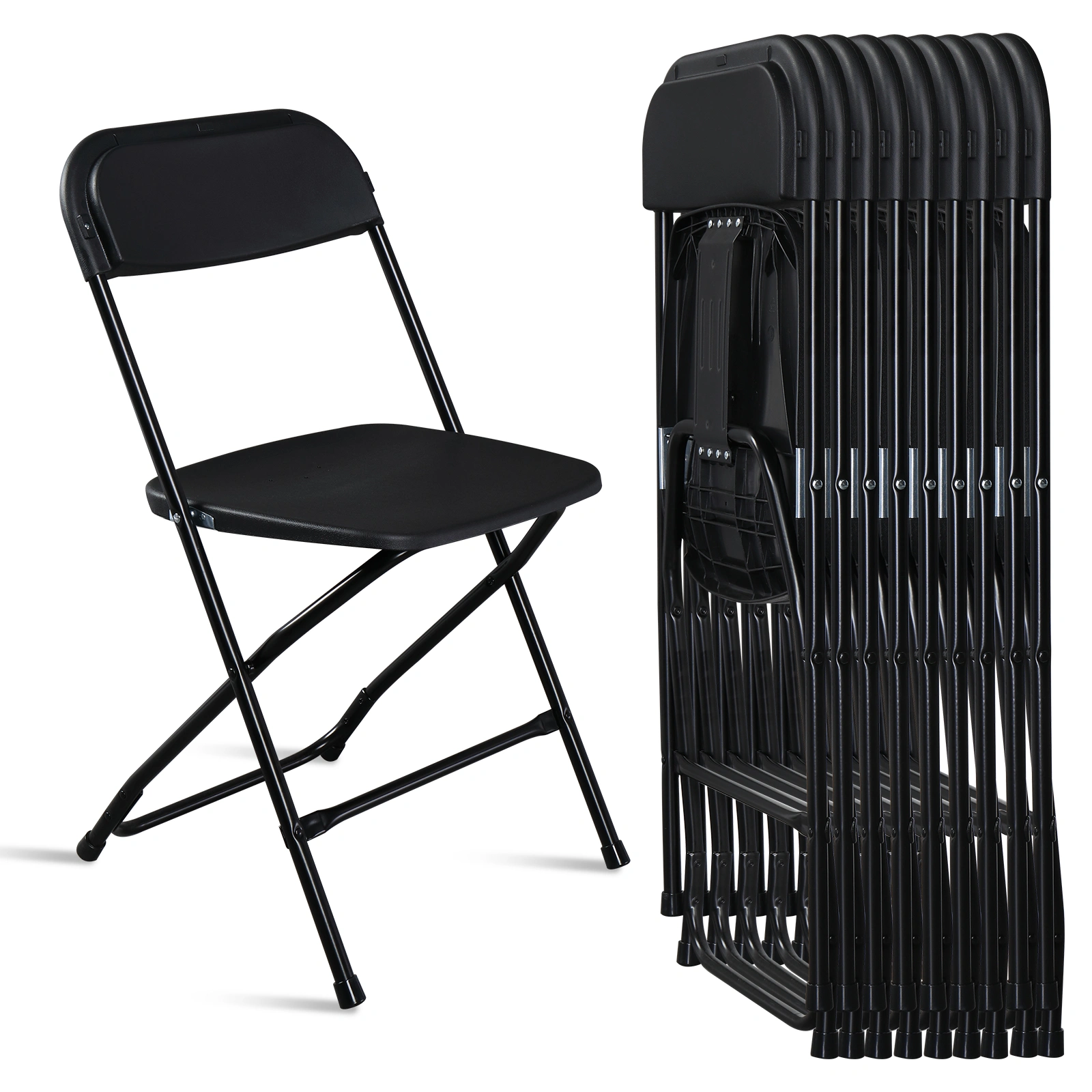 10pcs Injection Molding Classic Garden Plastic Folding Chair Black view 11