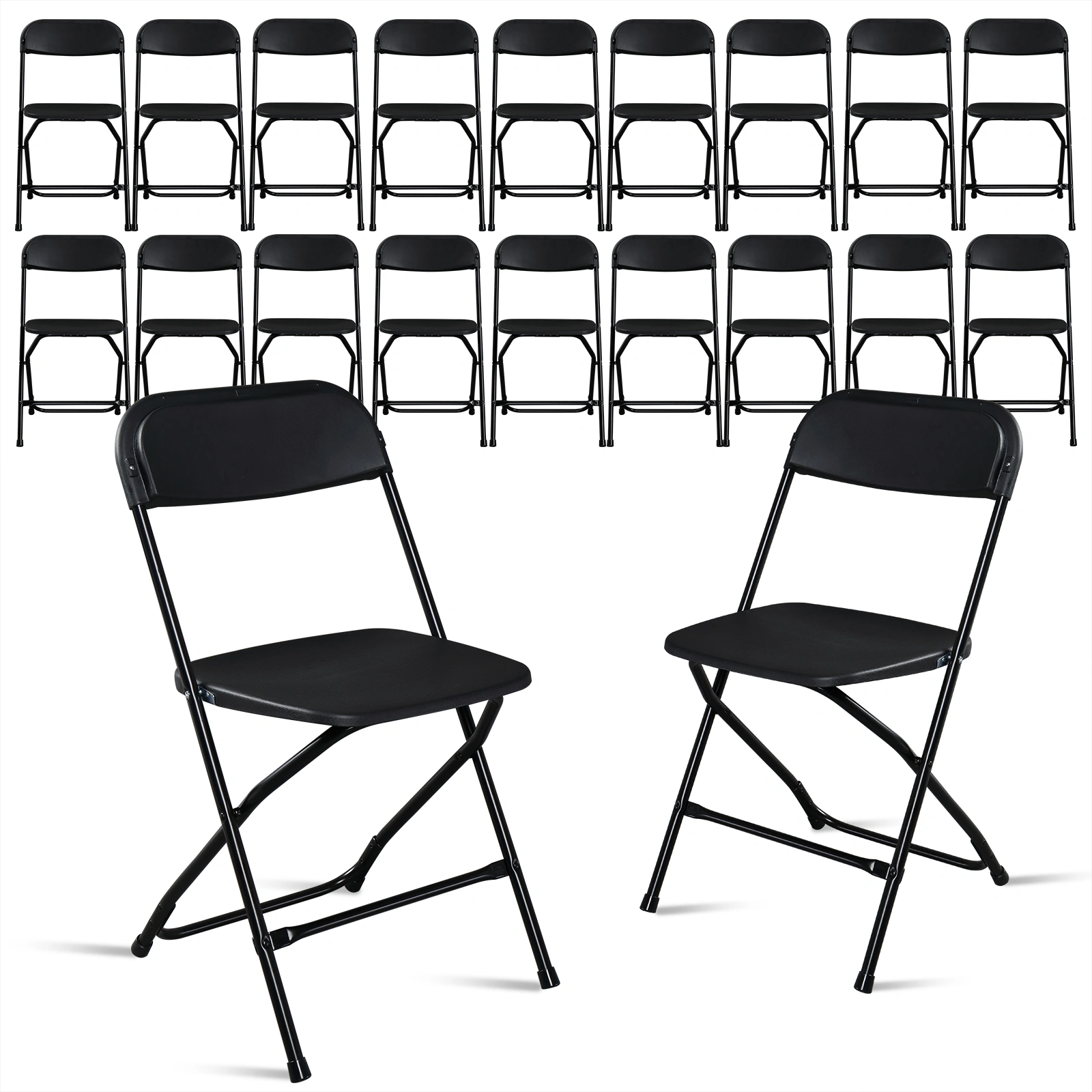 10pcs Injection Molding Classic Garden Plastic Folding Chair Black view 14