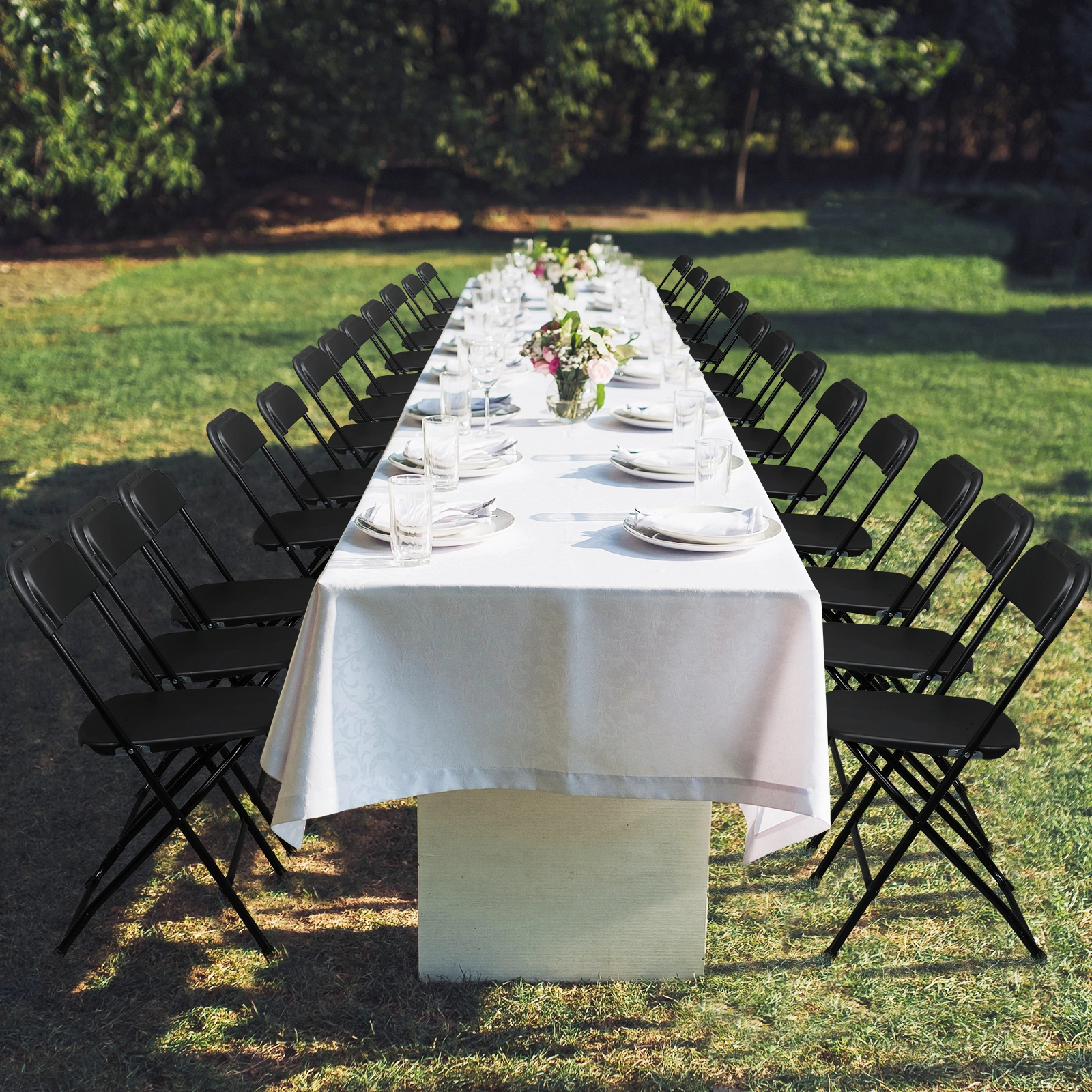 10pcs Injection Molding Classic Garden Plastic Folding Chair Black view 23