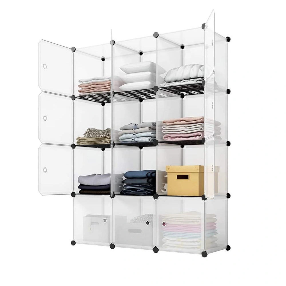 12-Cube Storage Shelf Cube Shelving Bookcase Organizer Closet Toy Cabinet White view 2