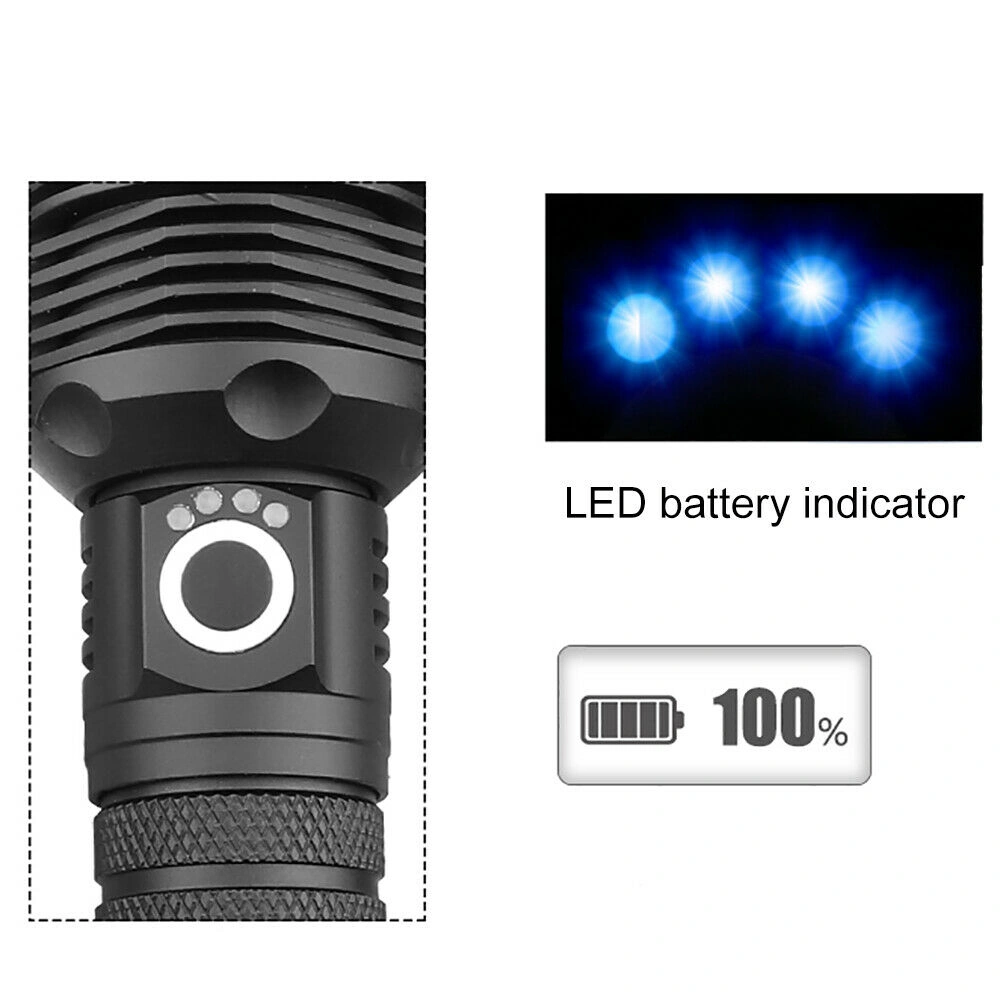 USB Rechargeable LED Flashlight 3 Modes Work Light Outdoor Camping Hiking Portable Torch with Bright Beam view 5