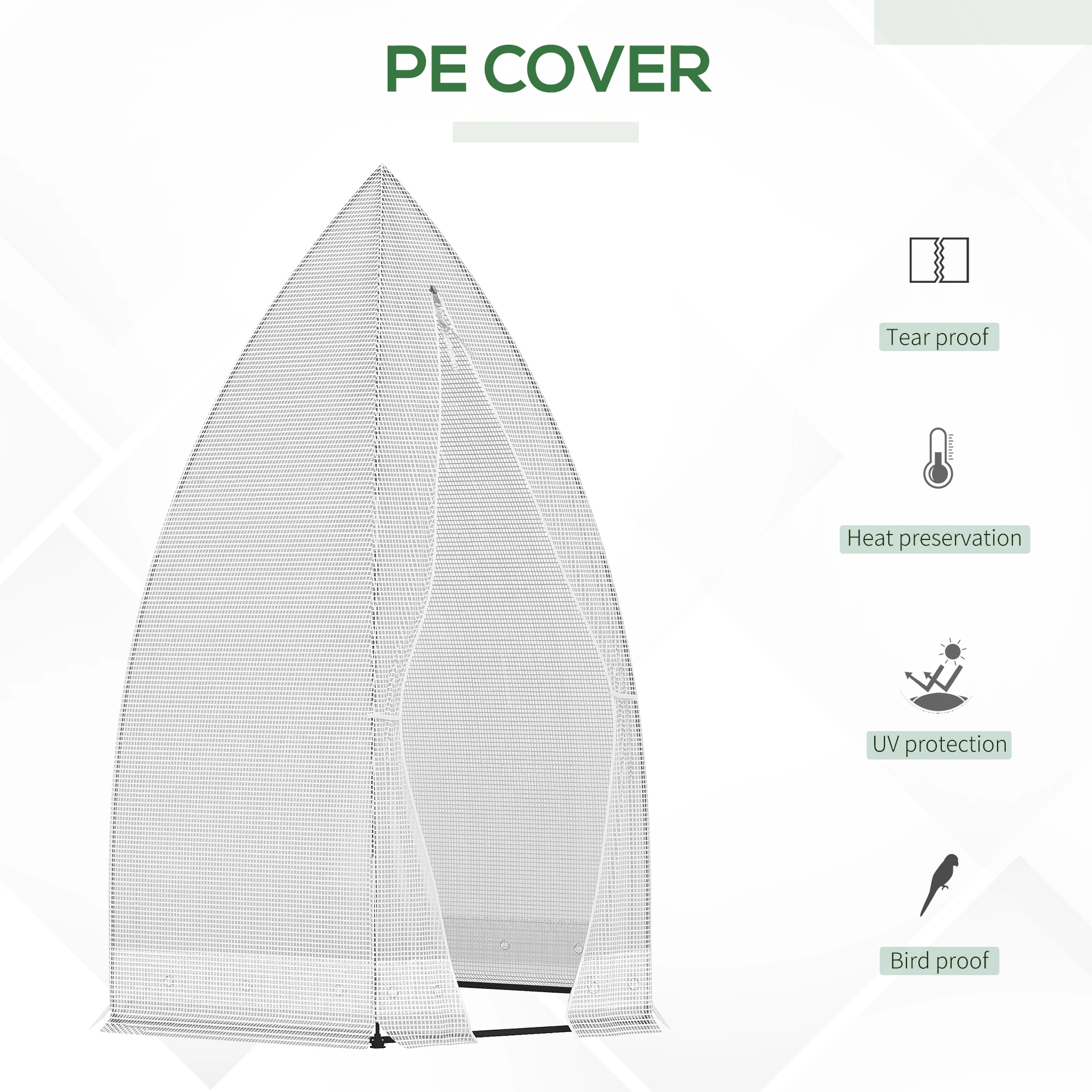 Mini Greenhouse Tunnel - Compact Polyethylene Row Cover Garden Plant Protector view 2