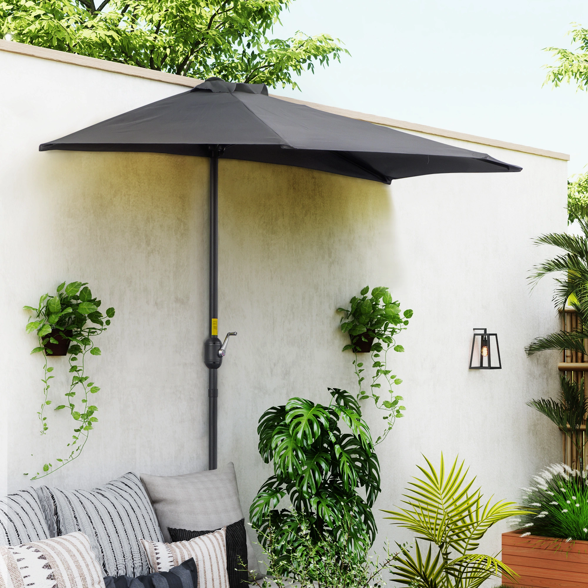 Wall Mounted Umbrella Stand with Strong Hooks - Outdoor Indoor Rain Umbrella Holder, Space Saving Wall Organizer Rack
