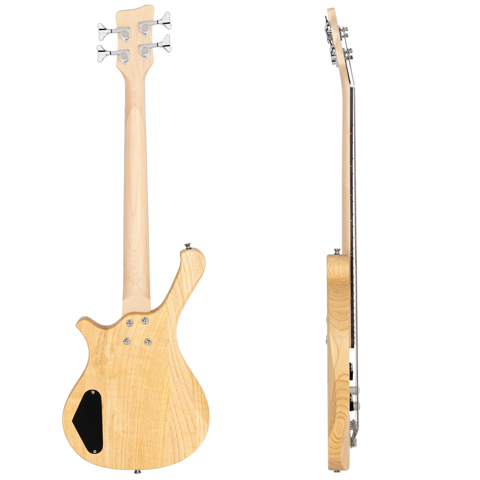 GW101 36in Small Scale Electric Bass Guitar Suit With Mahogany Body SS Pickups, Guitar Bag, Strap, Cable Burlywood view 14