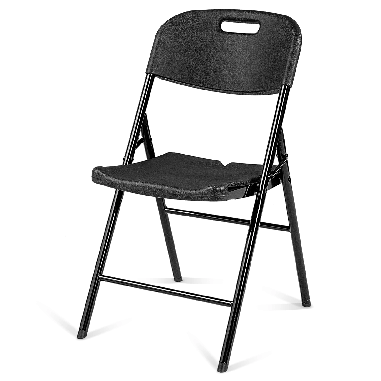 4 Pack Plastic Folding Chair with 440-Pound Capacity, Commercial Grade Folding Chair, Portable Chairs for Events Office Wedding Party Picnic Dining, Black
