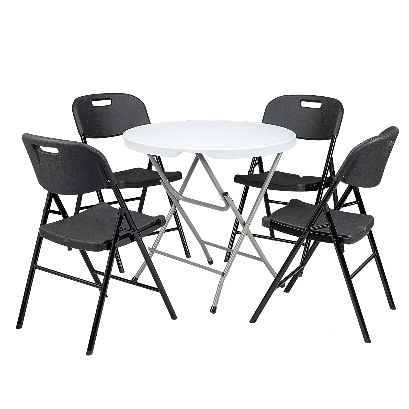 4 Pack Plastic Folding Chair with 440-Pound Capacity, Commercial Grade Folding Chair, Portable Chairs for Events Office Wedding Party Picnic Dining, Black view 13