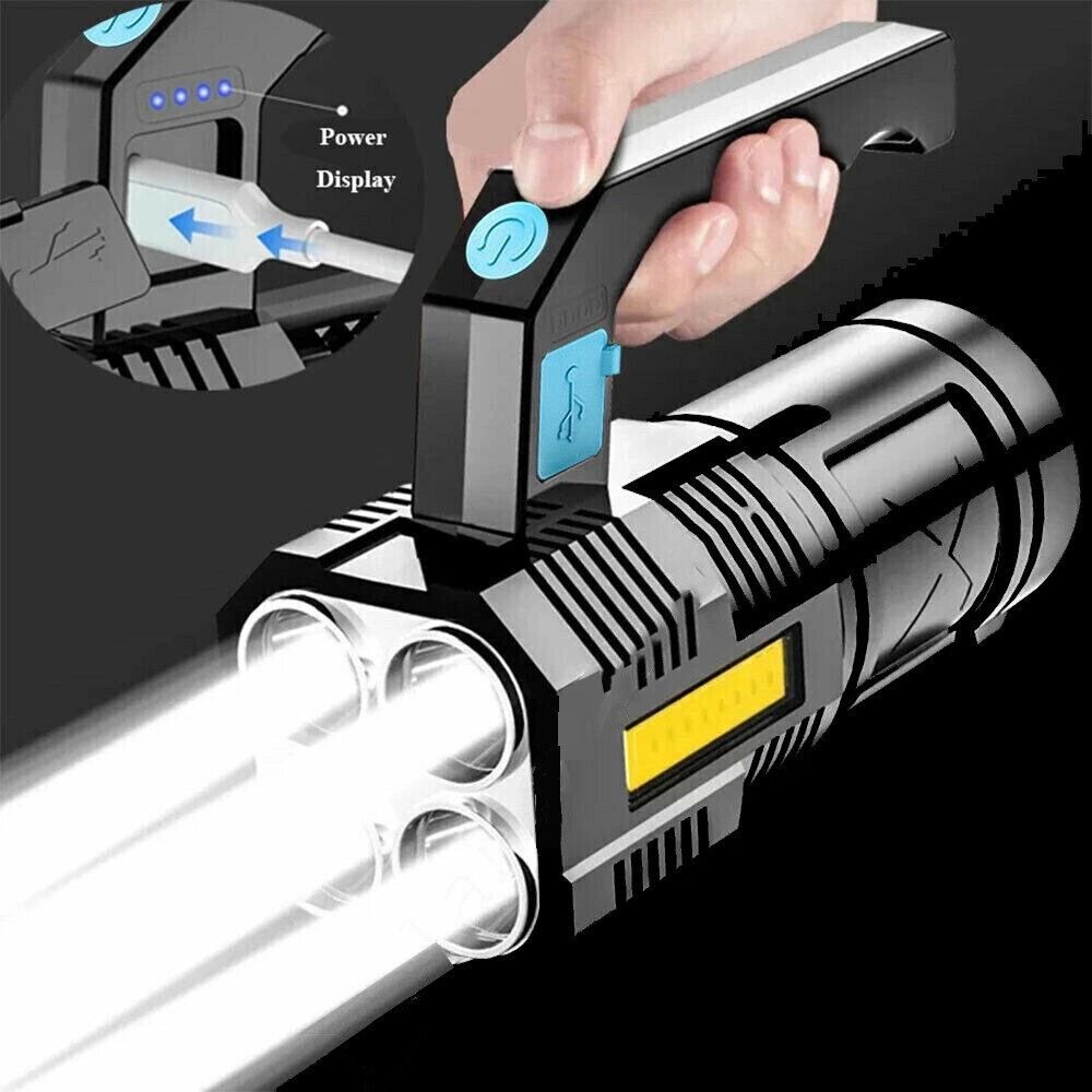 USB Rechargeable LED Flashlight Handheld Spotlight Searchlight Outdoor Work Light Rechargeable Torch view 3