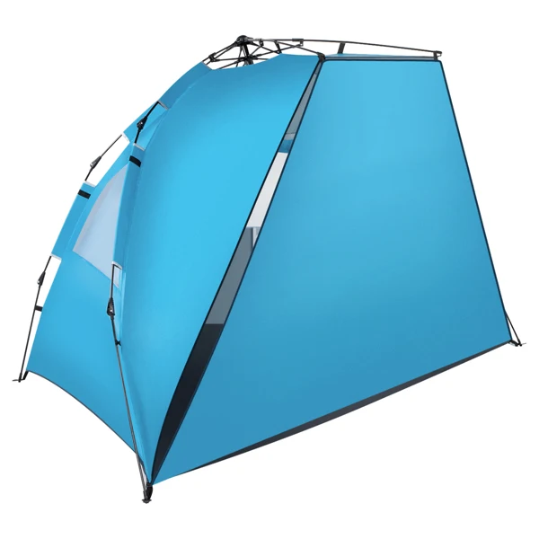 Fiberglass Pole Oxford Cloth Quick-Open Free Ride Beach Tent Blue view 6