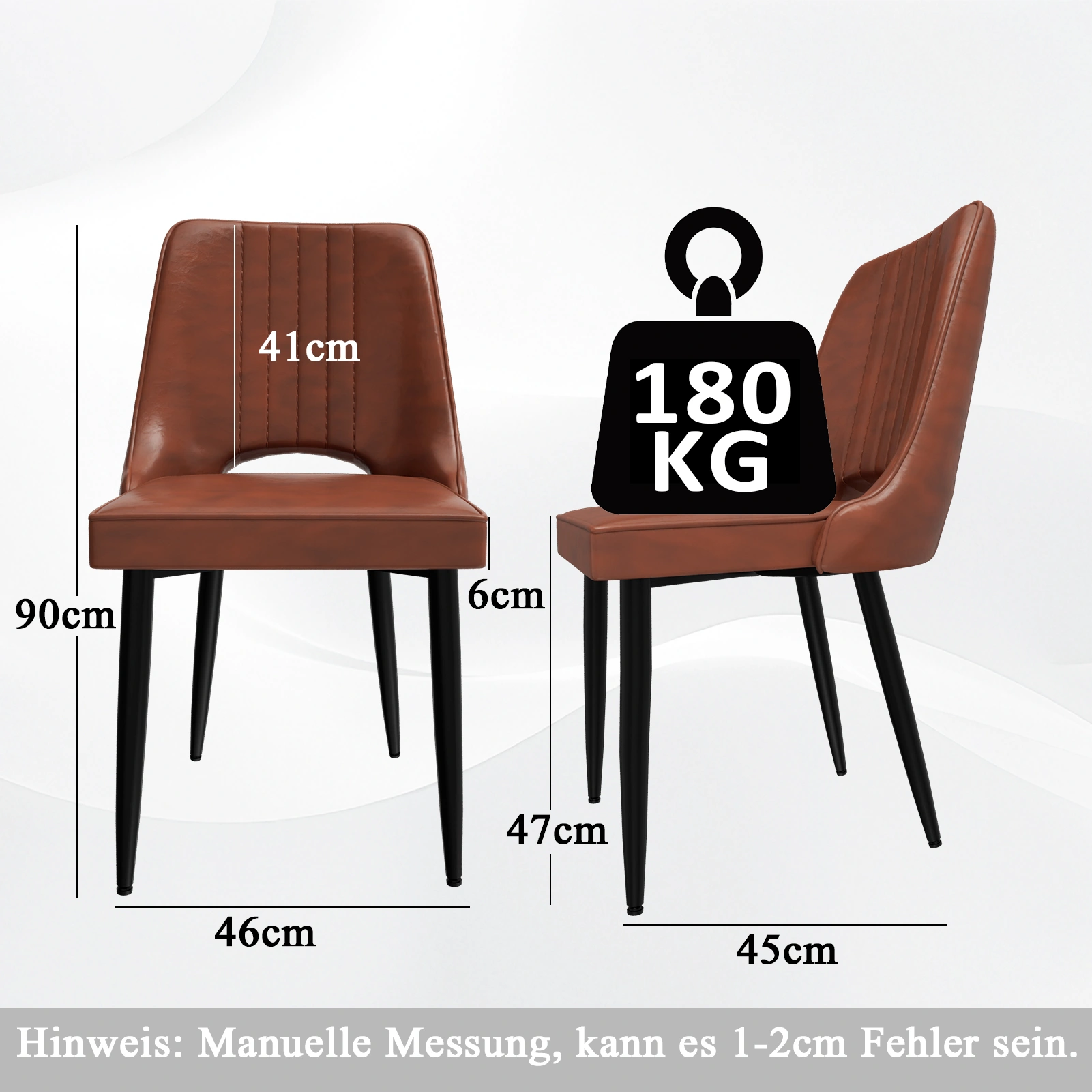 8er Set Esszimmerstühle Kunstleder, Hohe Rückenlehne Gepolsterte Stühle, Moderne Küchenstühle Metallfüßen, Esstisch Stühle für Wohnzimmer Küche Dining Room Chairs view 2