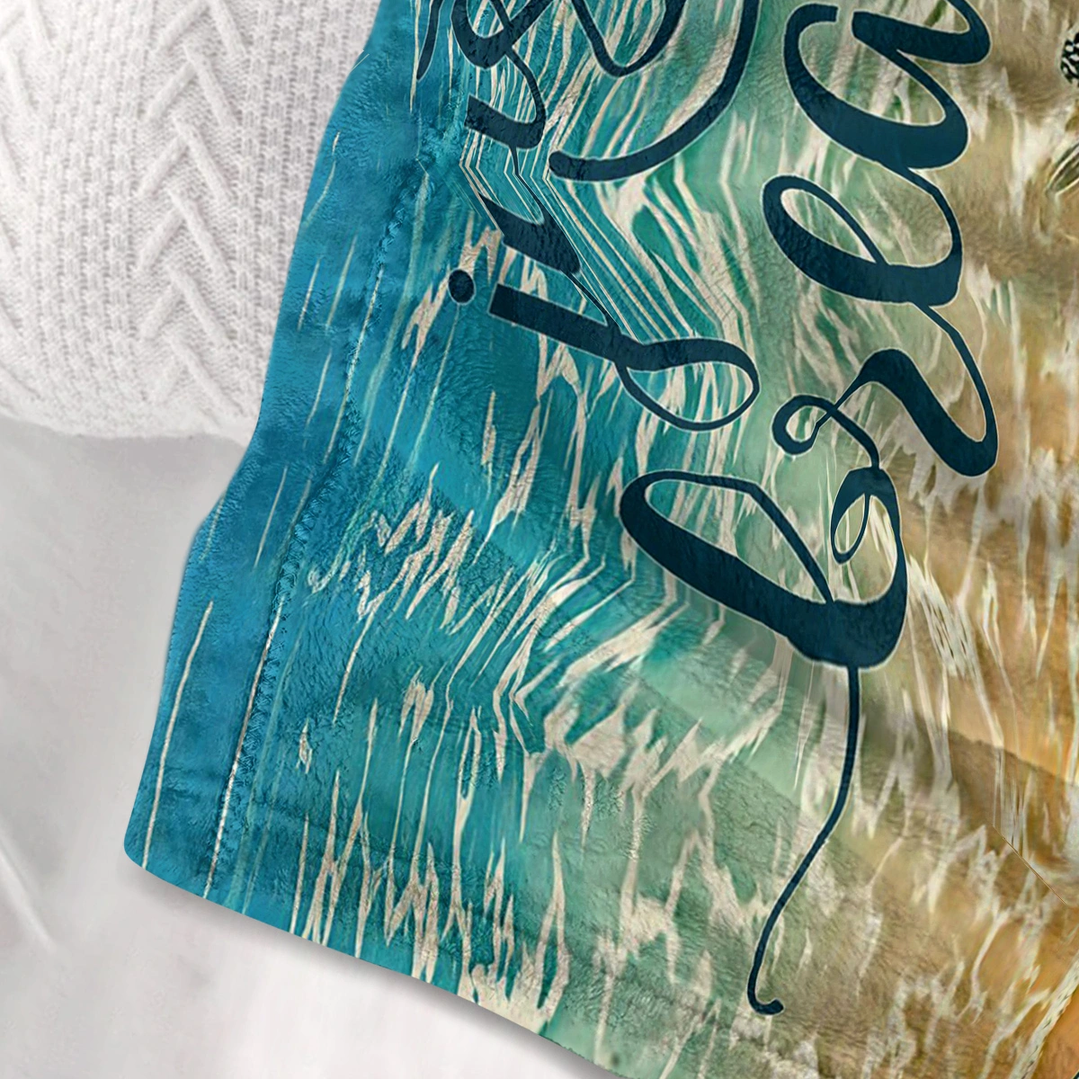 Baby Sea Turtle Fleece Blanket 3D Ocean Waves Plush Flannel Throw Soft Cozy Bed Sofa Couch Chair Car Blanket 130x150cm view 4