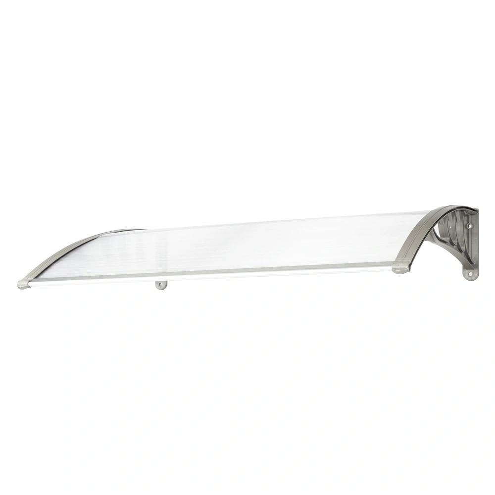 HT-120x80 Door Window Rain Eaves Canopy, Household Roof Cover Protector, White with Gray Bracket view 3