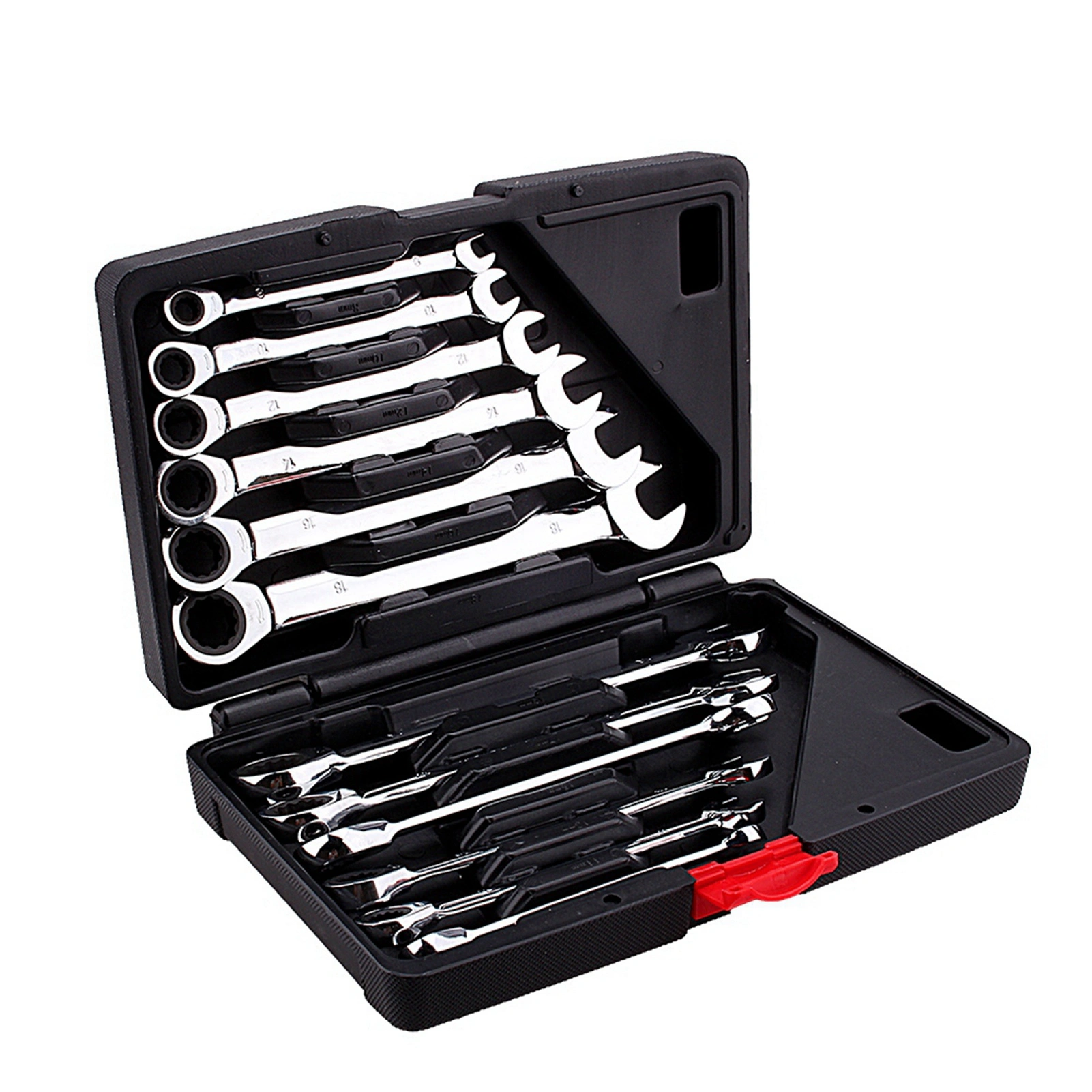 12pcs Ratchet Spanner Wrench Set 8-19mm Fixed Head, High-Torque Hand Tool Kit for Garage Workshop view 2