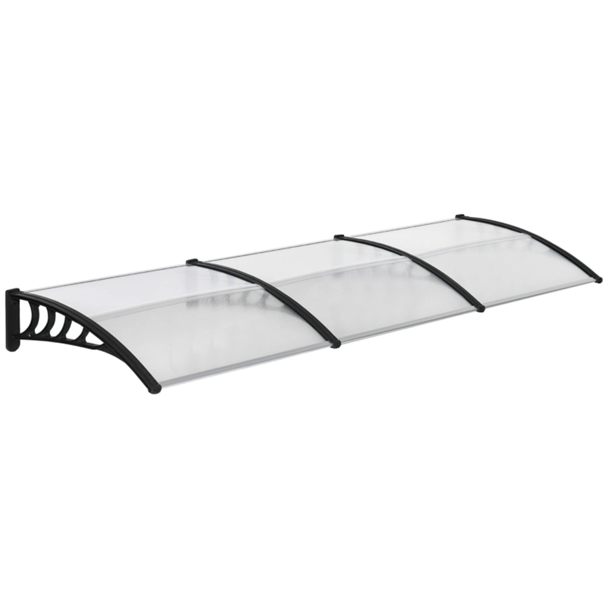 Window Door Canopy 5ft Clear Polycarbonate Rain Awning with Aluminum Frame Outdoor