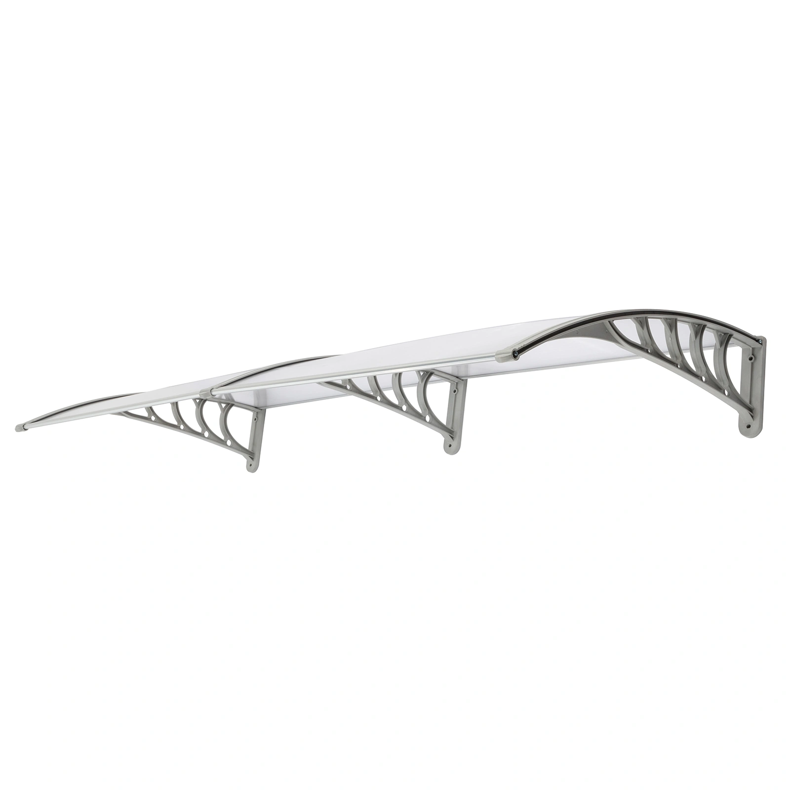 HT-200 x 100 Door & Window Rain Cover Eaves Canopy House - Silver & Gray Bracket view 2