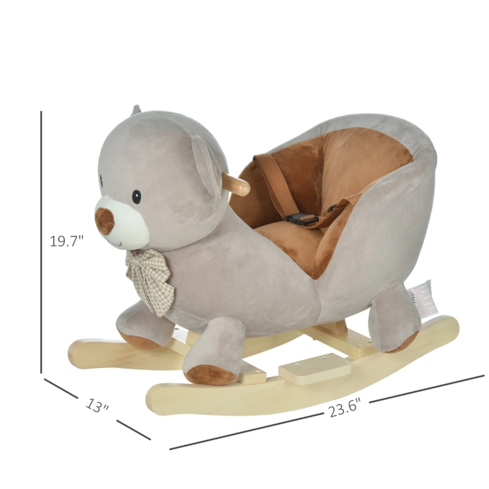 Baby Rocking Horse No Sound, Brown Color for Kids Indoor Outdoor Play view 2