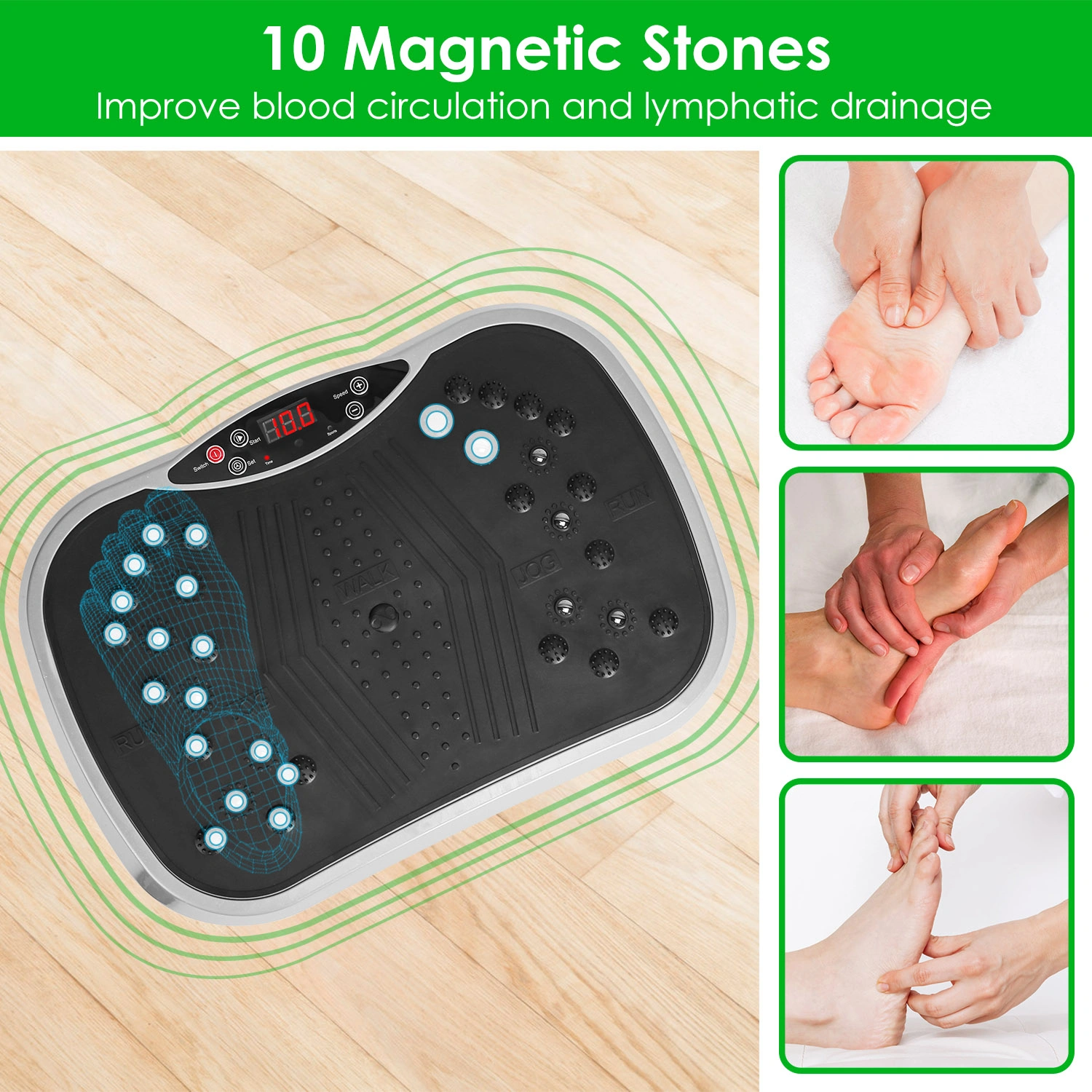Vibration Exercise Machine With Resistant Bands Remote Control Whole Body Vibration Platform Workout Equipment Home Fitness Training Equipment For Weight Loss Fat Burner view 5