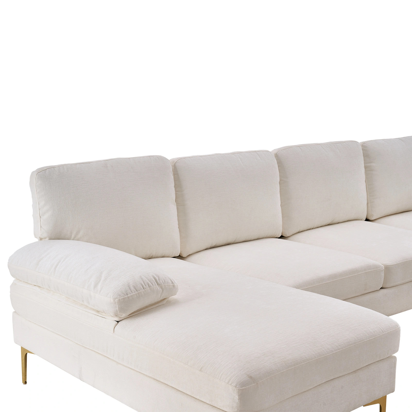 U-Shaped 4-Seat Indoor Modular Sofa Creamy-White view 10
