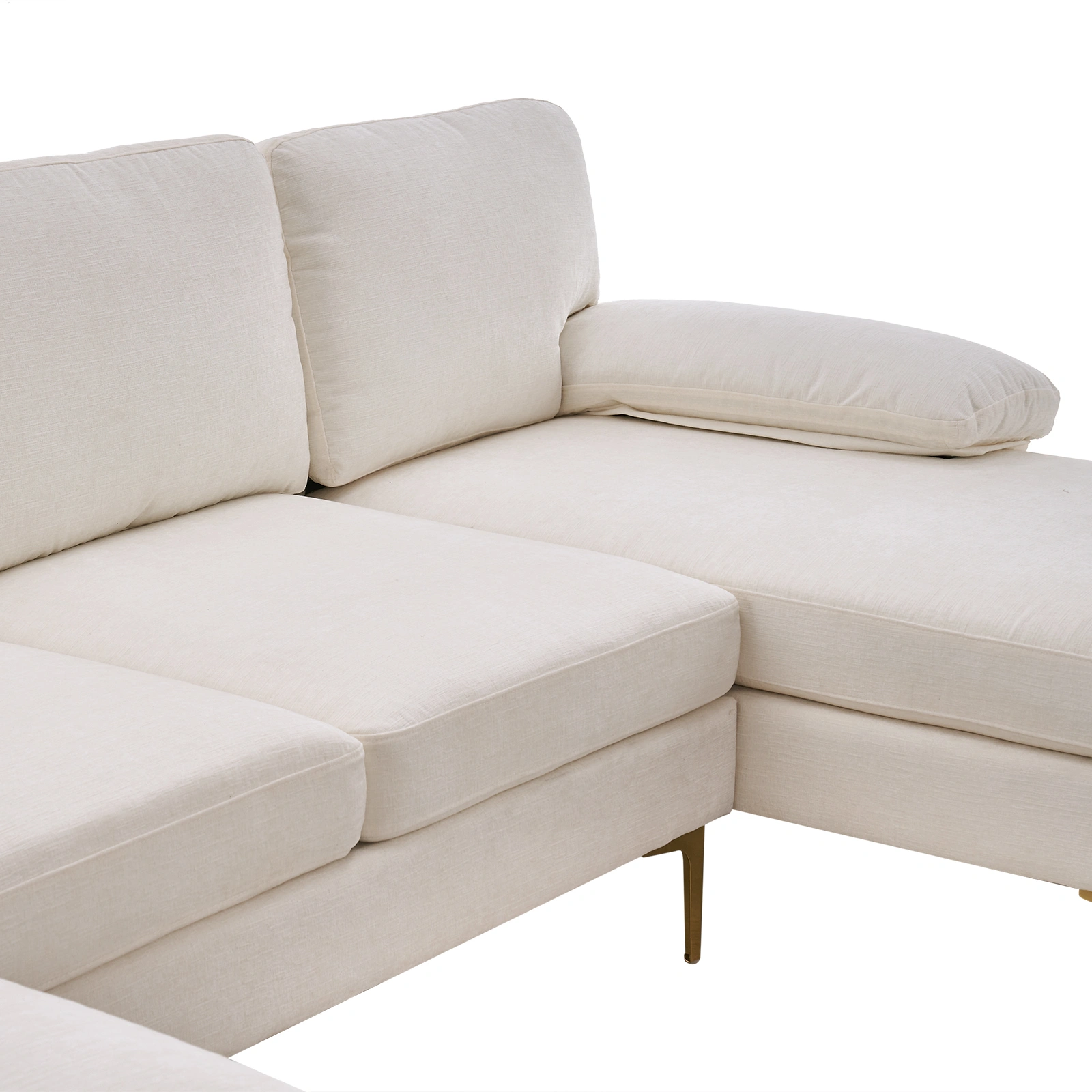 U-Shaped 4-Seat Indoor Modular Sofa Creamy-White view 11