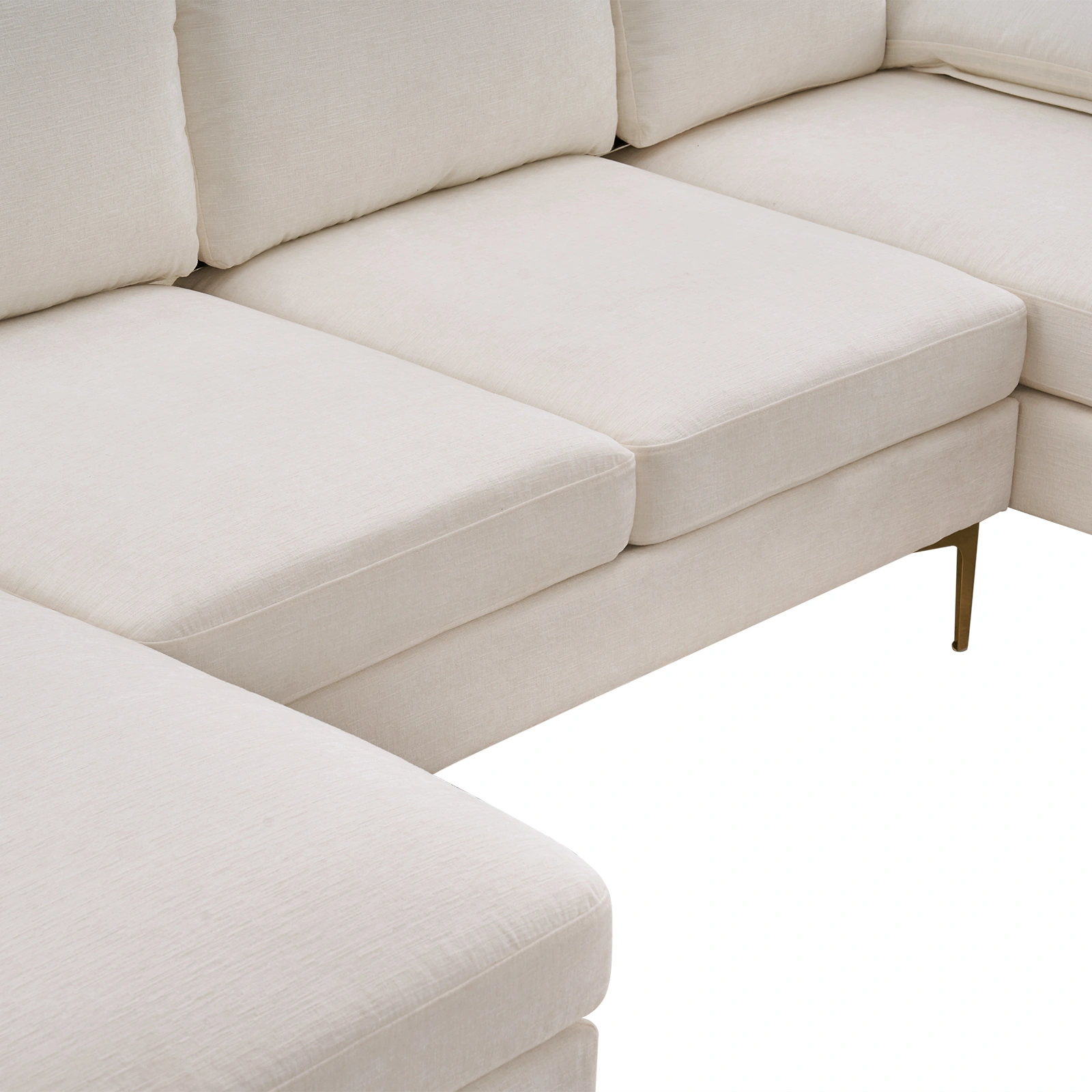 U-Shaped 4-Seat Indoor Modular Sofa Creamy-White view 13